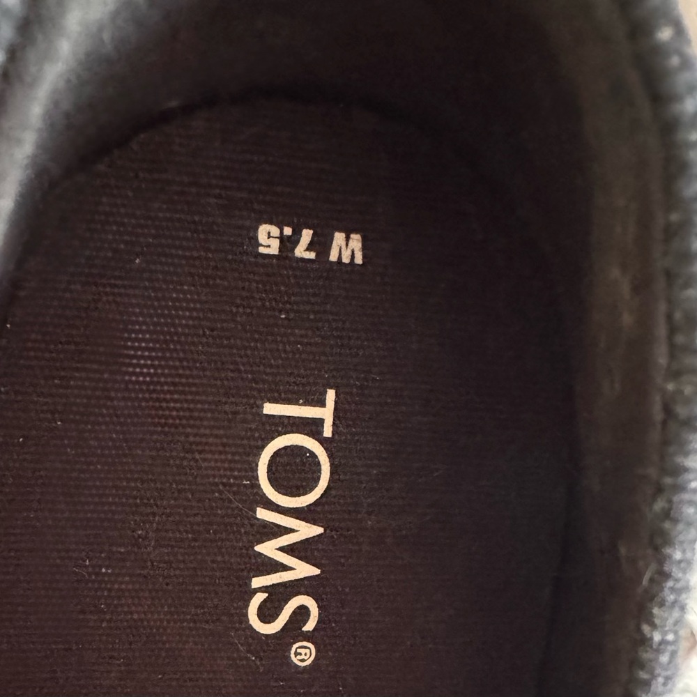 TOMS Black Slip-On Canvas Shoes with Subtle Speckle - Picture 4 of 4